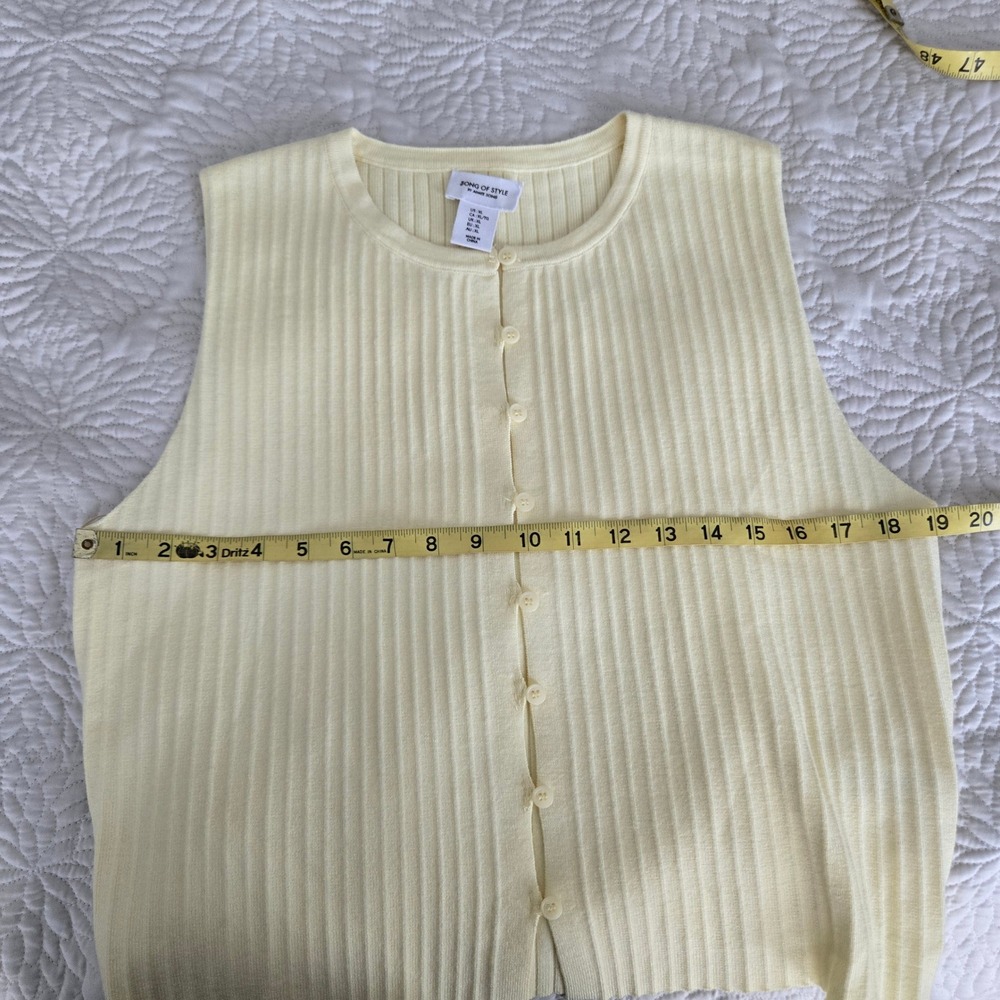 Song of Style Aimee Song Yellow Ribbed Knit Button Front Tank Top XL - Picture 6 of 7